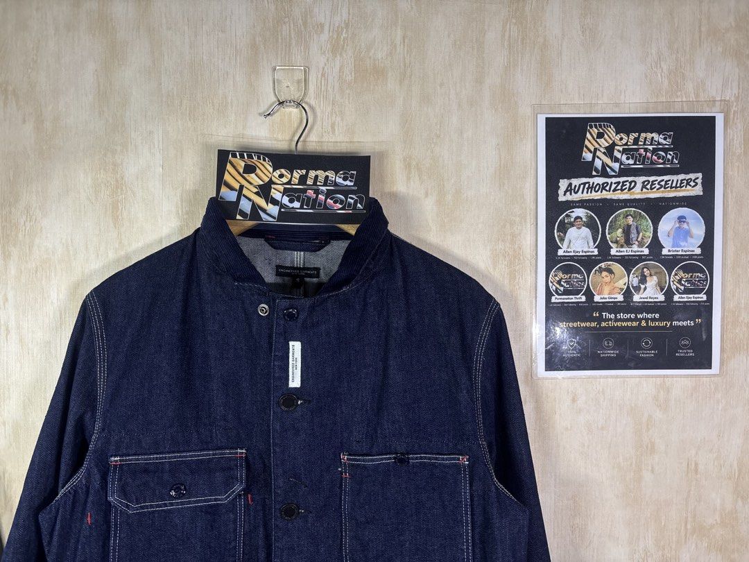 ENGINEERED GARMENTS 12oz CONE MILLS COVERALL JACKET (Category: Coats, Jackets and Outerwear) located in Cabuyao City. Submitted by pormanation-thrift-store (Listing ID 1465194795, Image 3). Description: ENGINEERED GARMENTS 12oz CONE MILLS COVERALL JACKET Condition: LIKE NEW Color rate: 10/10 (PWEDE SA MASELAN) Size: SMALL Dimes: 21.5Wx29”L Issue: NONE❌ Price: 7500.