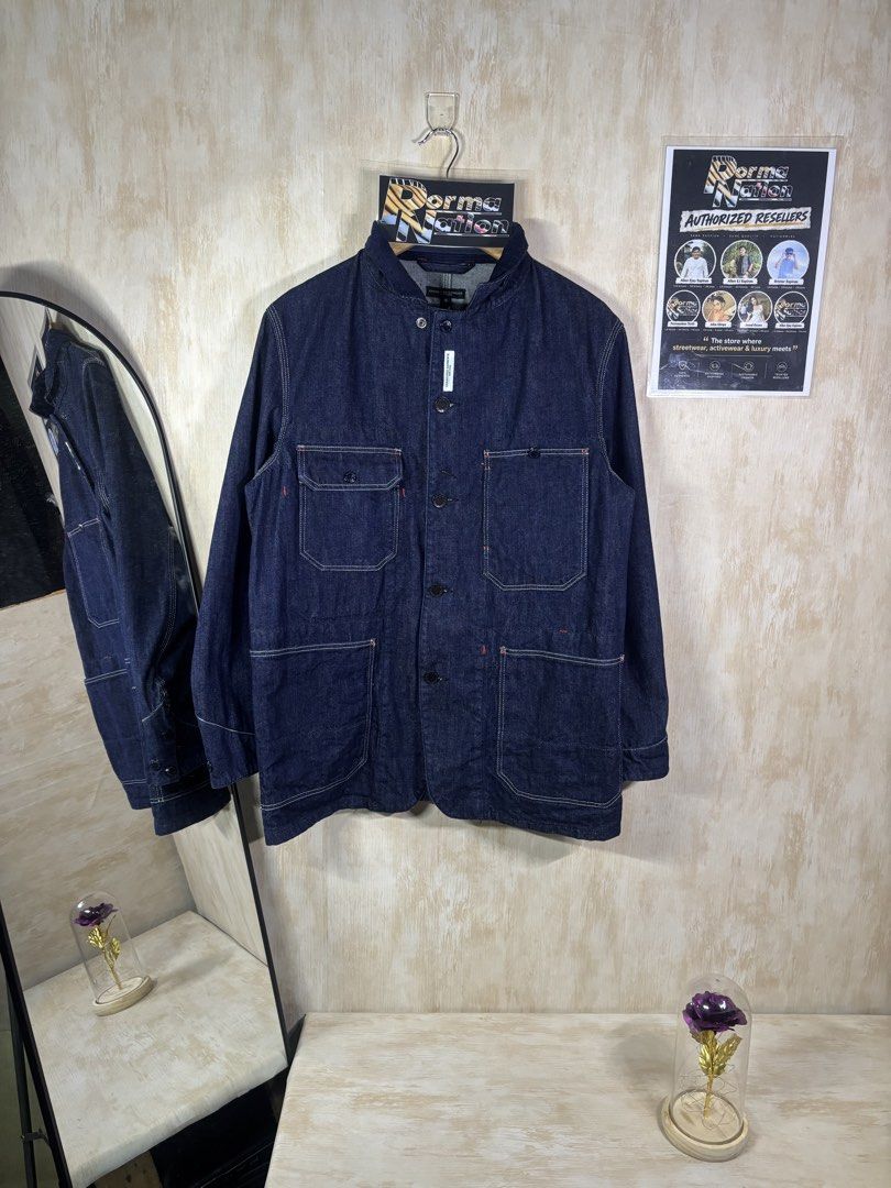 ENGINEERED GARMENTS 12oz CONE MILLS COVERALL JACKET (Category: Coats, Jackets and Outerwear) located in Cabuyao City. Submitted by pormanation-thrift-store (Listing ID 1465194795, Image 1). Description: ENGINEERED GARMENTS 12oz CONE MILLS COVERALL JACKET Condition: LIKE NEW Color rate: 10/10 (PWEDE SA MASELAN) Size: SMALL Dimes: 21.5Wx29”L Issue: NONE❌ Price: 7500.