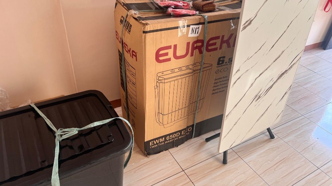 Eureka 6.5kg Washing Machine EWM 650D (Category: Washing Machines and Dryers) located in Caloocan City. Submitted by clever.angel_ica (Listing ID 1465275271, Image 1). Description: - Brand: Eureka EWM 650D washing machine - Condition: used, twice a month 2 months old - Packaging: Heavy-duty cardboard box securely sealed with straps - Features: Full model details displayed on the front panel - Perfect for: An ideal and reliable appliance upgrade f