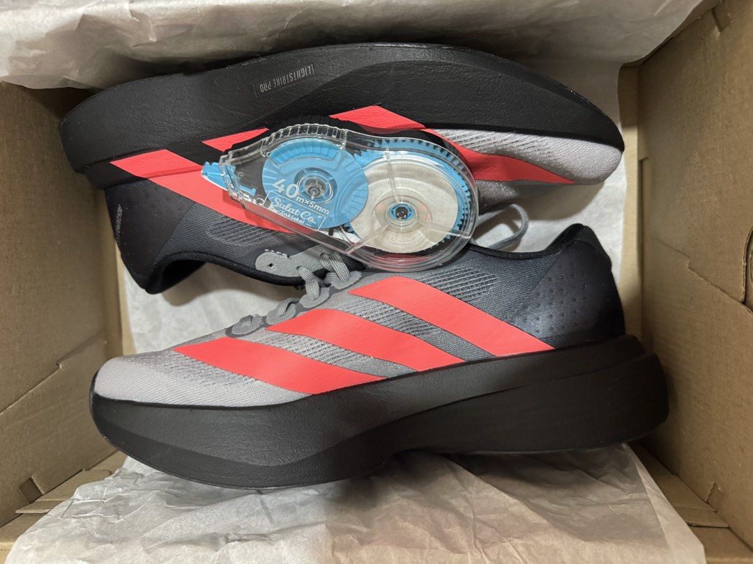 Evo SL (Category: Sneakers) located in Mandaluyong City. Submitted by efaye.c (Listing ID 1465268239, Image 1). Description: Adizero EVO SL Shoes Size: US M5.5 / W6.5 Colour: Core Black / Solar Turbo / Light Onix Us Bought Sep 2026 for Php 8,900 Used twice RFS: too small.