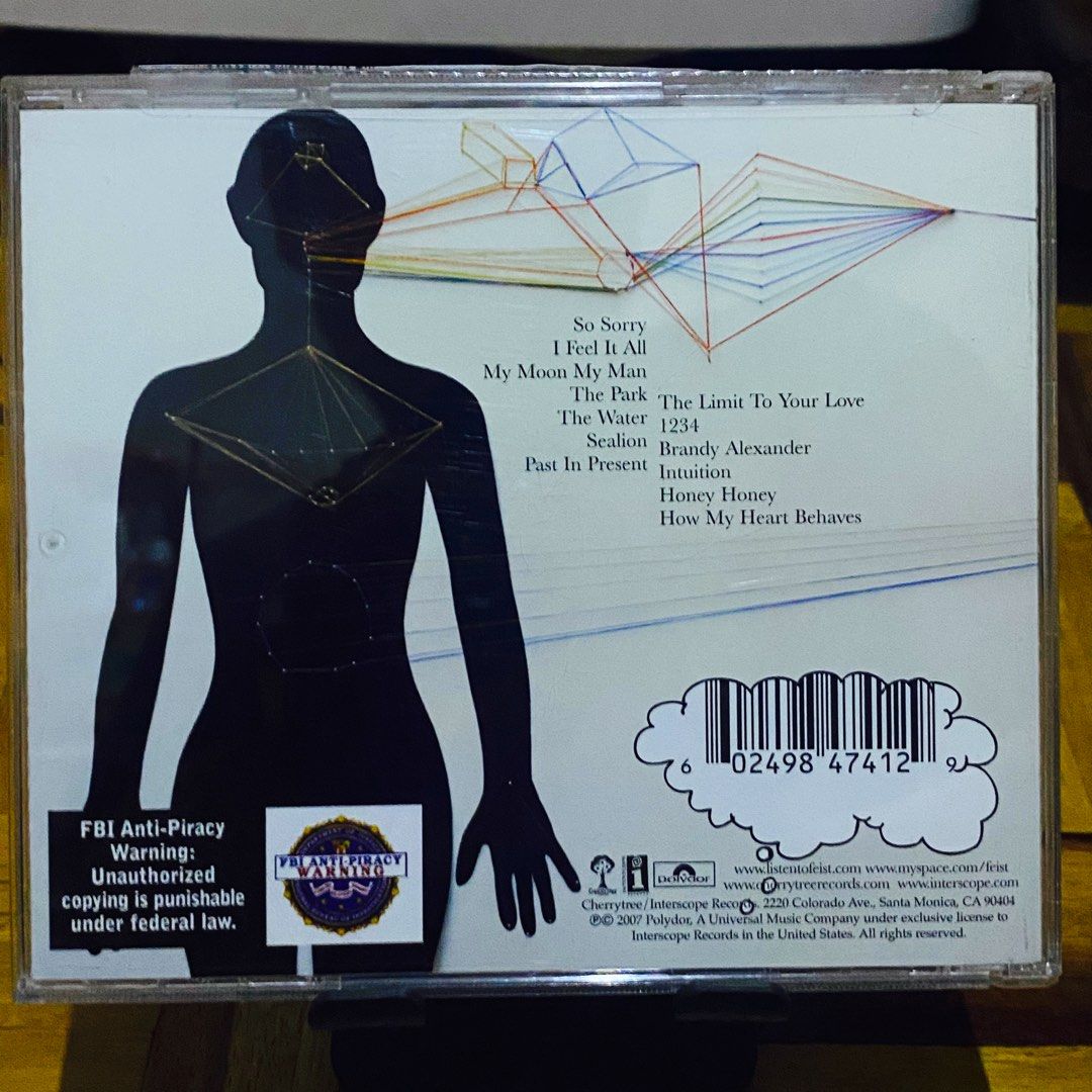 Feist - The Reminder CD Album (Category: CDs & DVDs) located in Taguig. Submitted by znarfscriber (Listing ID 1465232819, Image 2). Description: Feist The Reminder CD Album Made In The USA Cherry Tree/Interscope Records 2007 Cover: EX Media: NM RFS: Decluttering/Need Funds.