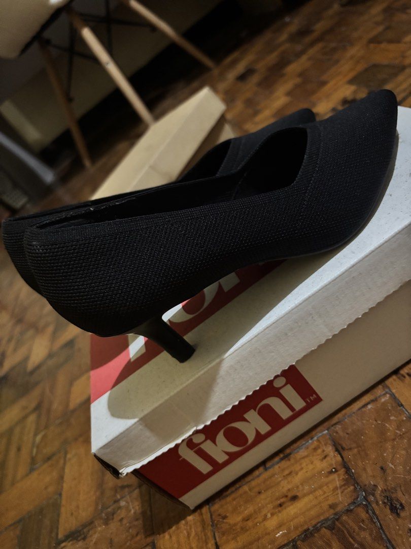 Fioni Black Kitten Heel Pumps - Payless (Category: Heels) located in Manila. Submitted by marryyyjjjjj (Listing ID 1465307950, Image 1). Description: - Brand: Fioni - Color: Classic Black - Toe Shape: Pointy toe - Heel Height: Kitten heel (comfortable and stylish) - Material: Stretchy fabric upper that molds nicely to the foot - Packaging: Comes in the original Fioni branded shoebox - Condition: Excellent / Ready to wear Inclusions: Original box 