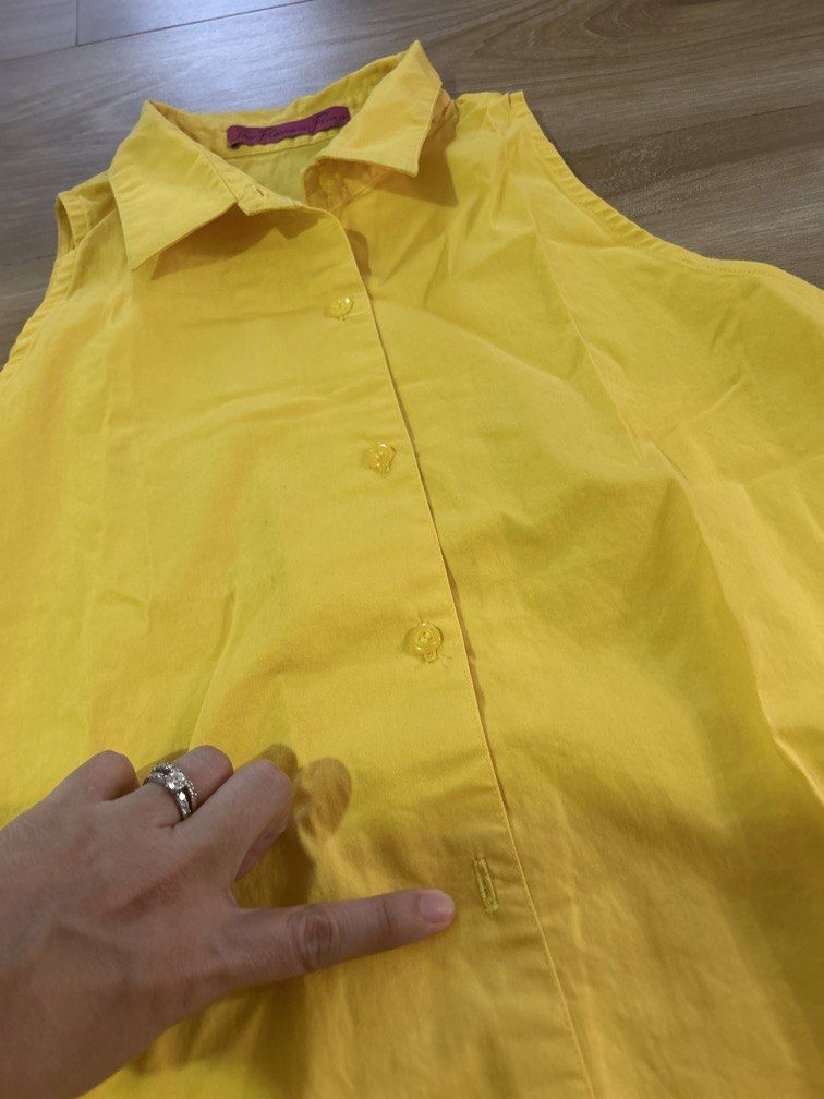 Florence Fling yellow dress FS (Category: Dresses) located in Tuguegarao City. Submitted by shopkandpiascloset (Listing ID 1465234607, Image 3). Description: Missing button With pockets Free size - up to semi large.