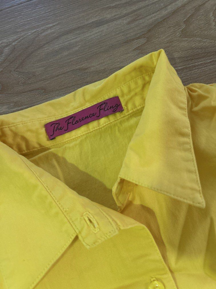 Florence Fling yellow dress FS (Category: Dresses) located in Tuguegarao City. Submitted by shopkandpiascloset (Listing ID 1465234607, Image 2). Description: Missing button With pockets Free size - up to semi large.