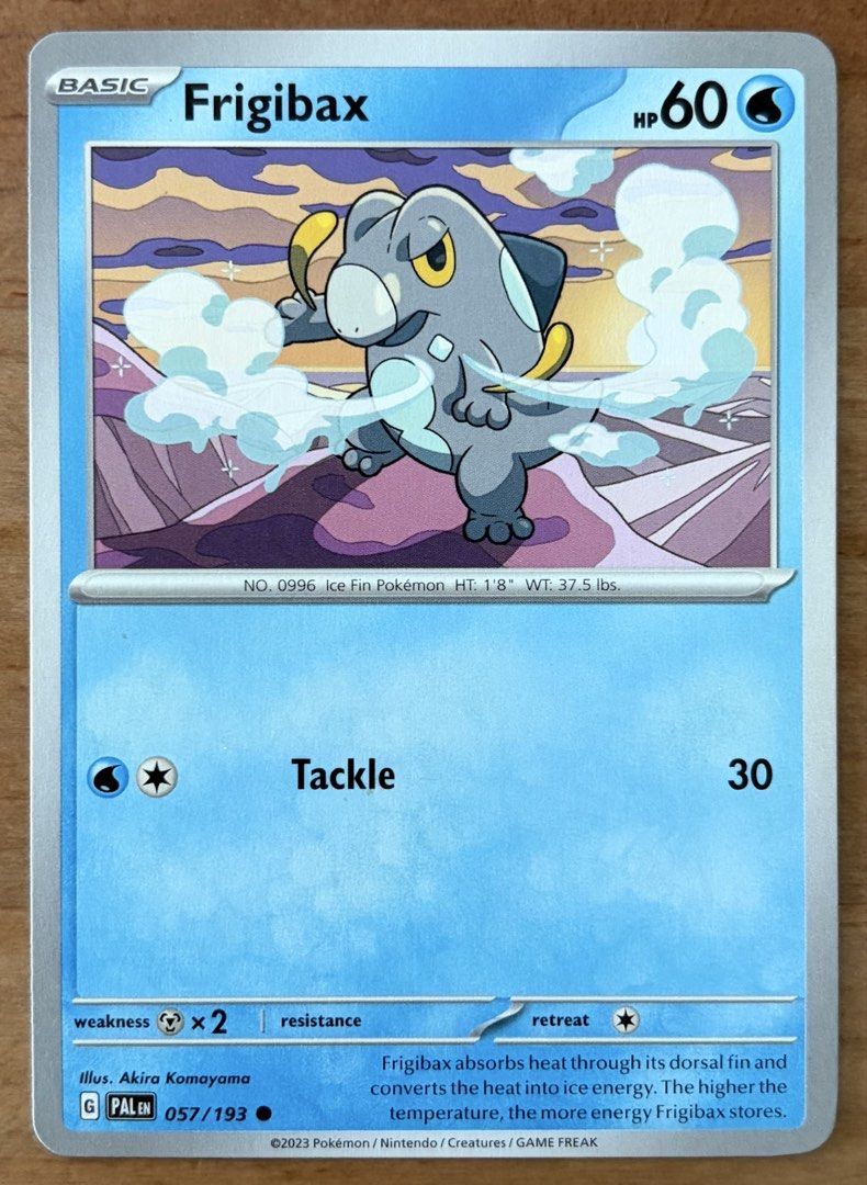 Frigibax | Pokemon Cards ~ Paldea Evolved (Category: Raw Singles) located in Makati City. Submitted by cardlab (Listing ID 1465185886, Image 1). Description: Items are 💯 authentic/original/legit. About The Card: •Language: EN • Number: 057/193 • Uncommon • Normal FOR: • Cards ₱99 and below with Card Sleeves • Cards ₱100 and up with Card Sleeves and Used Toploader • ₱10 for Bnew Tops Packaging (If Shipping): ✔️ Plastic cover ✔️ Cardboard ✔️ Bubbl