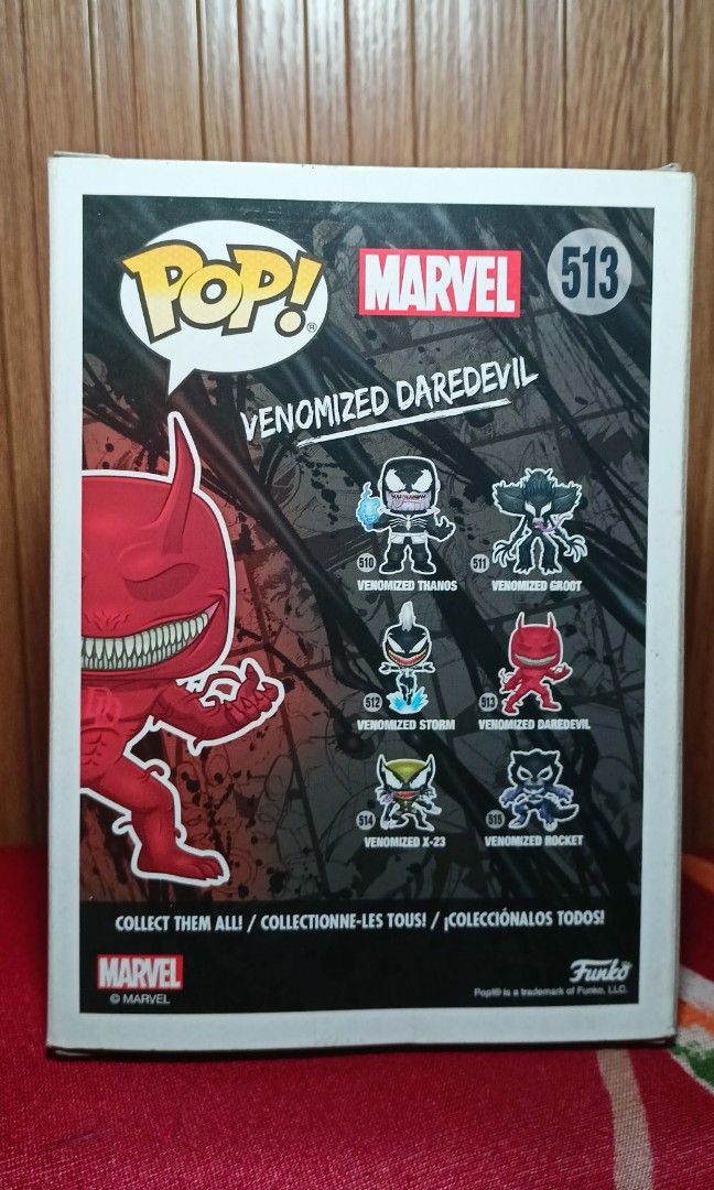 Funko Pop! Marvel - VENOM - Venomized Daredevil #513 (Category: Figurines & Statues) located in Manila. Submitted by hunts_collectibles (Listing ID 1465302453, Image 3). Description: -Box condition: 9/10 -BobbleHead.