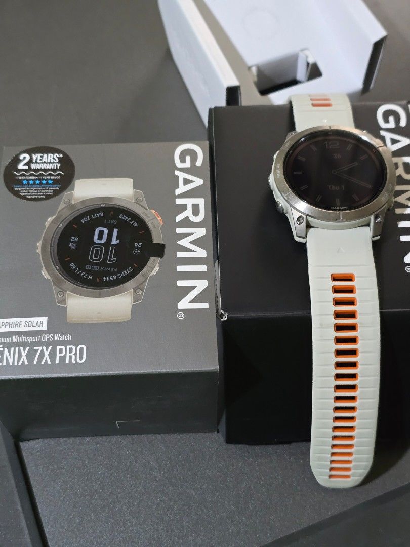Garmin Fenix 7x Pro Solar (Category: Wearables & Smart Watches) located in Manila. Submitted by dealsdepot (Listing ID 1465242718, Image 2). Description: Fenix 7x Pro Solar Sapphire 51mm Like new condition Used less than 10 times No issues Original cable charger included (no issues) Complete with box Pro versiin with Flashlight Long battery life, more than 30 days Note this is the MIP (not amoled no risk of burn in) You may pick up the watch in C