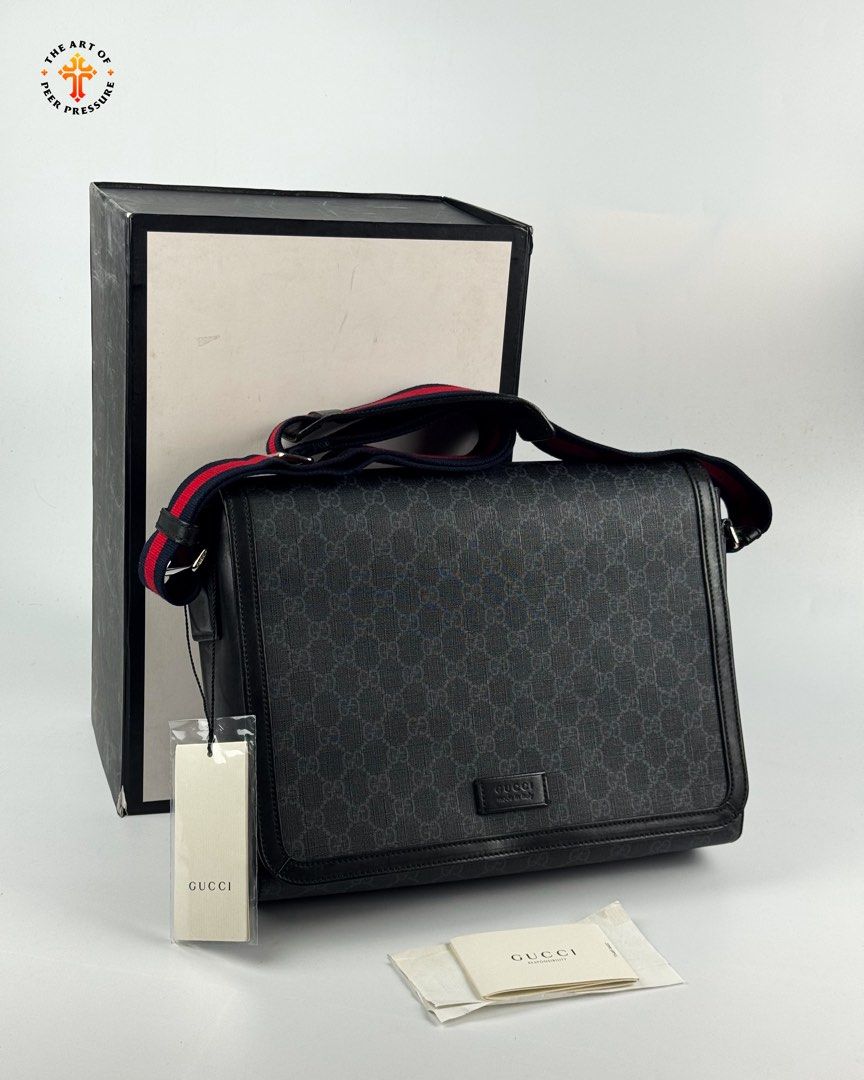Gucci GG Supreme Flap Messenger Bag (Category: Luxury Bags & Wallets) located in Calamba. Submitted by theartofpeerpressurelgn (Listing ID 1465254405, Image 1). Description: Gucci GG Supreme Flap Messenger Bag Like new condition, complete with receipt & COA. Selling for ₱50,000 only. 💯 Guaranteed Authentic 💳 Layaway available 📍 Calamba City, Laguna 🚚 Lalamove / LBC DM us to purchase. FB: The Art of Peer Pressure IG: @theartofpeerpressurelgn.