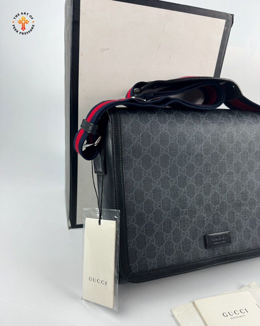 Gucci GG Supreme Flap Messenger Bag (Category: Luxury Bags & Wallets) located in Calamba. Submitted by theartofpeerpressurelgn (Listing ID 1465254405, Image 2). Description: Gucci GG Supreme Flap Messenger Bag Like new condition, complete with receipt & COA. Selling for ₱50,000 only. 💯 Guaranteed Authentic 💳 Layaway available 📍 Calamba City, Laguna 🚚 Lalamove / LBC DM us to purchase. FB: The Art of Peer Pressure IG: @theartofpeerpressurelgn.
