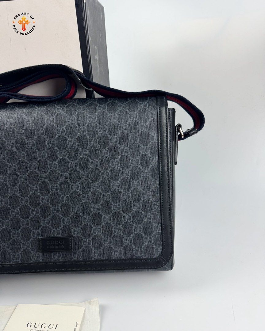 Gucci GG Supreme Flap Messenger Bag (Category: Luxury Bags & Wallets) located in Calamba. Submitted by theartofpeerpressurelgn (Listing ID 1465254405, Image 3). Description: Gucci GG Supreme Flap Messenger Bag Like new condition, complete with receipt & COA. Selling for ₱50,000 only. 💯 Guaranteed Authentic 💳 Layaway available 📍 Calamba City, Laguna 🚚 Lalamove / LBC DM us to purchase. FB: The Art of Peer Pressure IG: @theartofpeerpressurelgn.