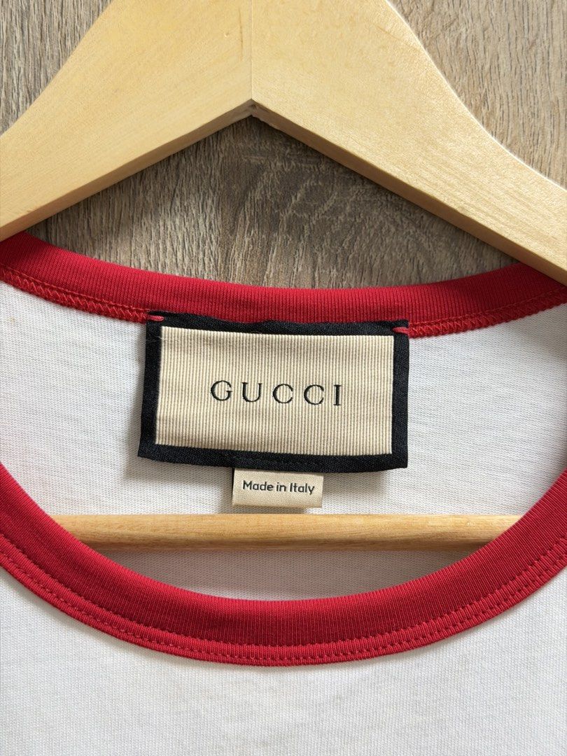 Gucci Mushroom Graphic Tshirt (Category: Blouses) located in Cavite. Submitted by PRIVATE.Selection (Listing ID 1465342591, Image 3). Description: Gucci Mushroom Graphic Tshirt Size M W- 18.5 L- 23 Good as new.
