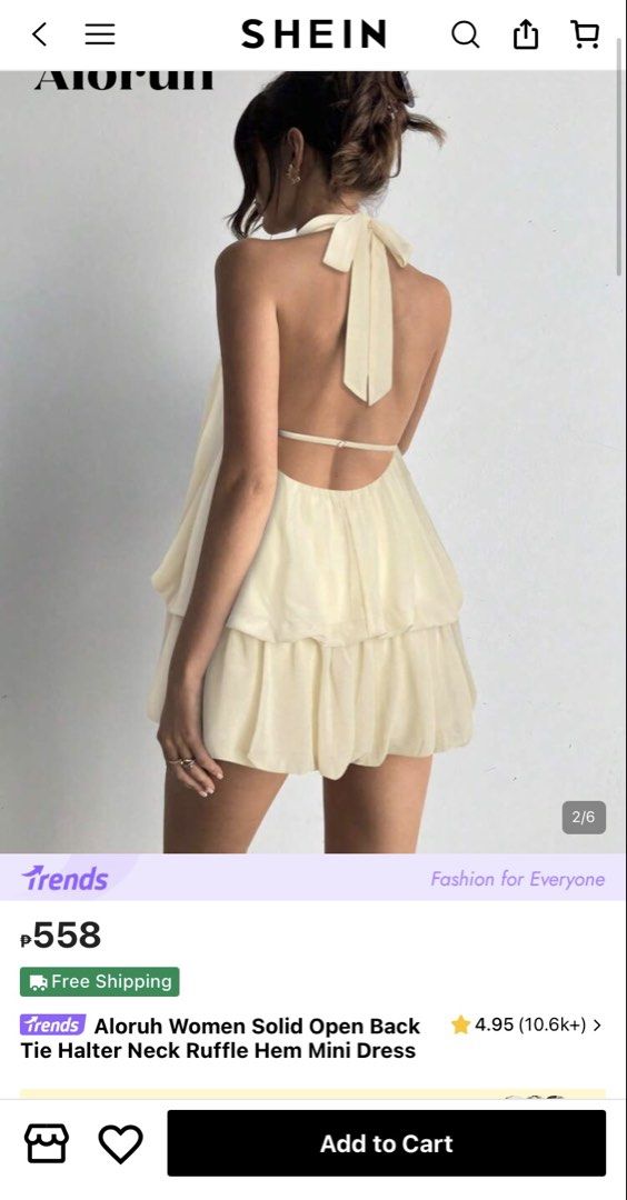 Halter Backless Dress Beiege (Category: Dresses) located in Caloocan City. Submitted by gwynklr (Listing ID 1465209345, Image 2). Description: Aloruh Womens Halter Backless Dress (s-m).
