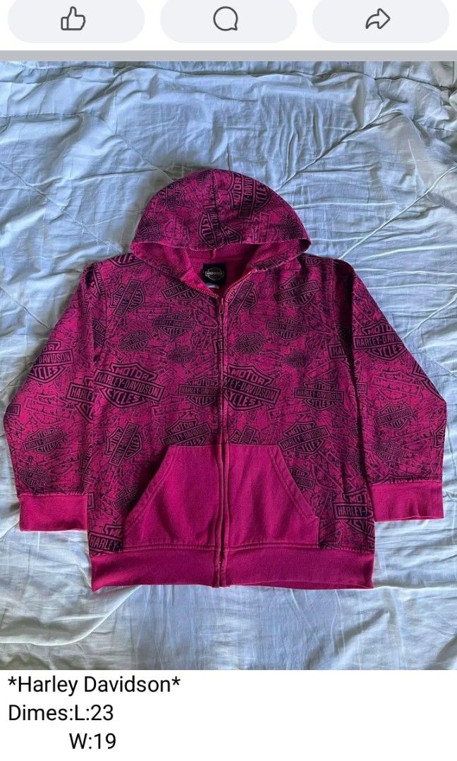 HARLEY DAVIDSON, AOP HOODIE (Category: Activewear) located in Manila. Submitted by thriftangtrip (Listing ID 1465333037, Image 1). Description: dm for more info.