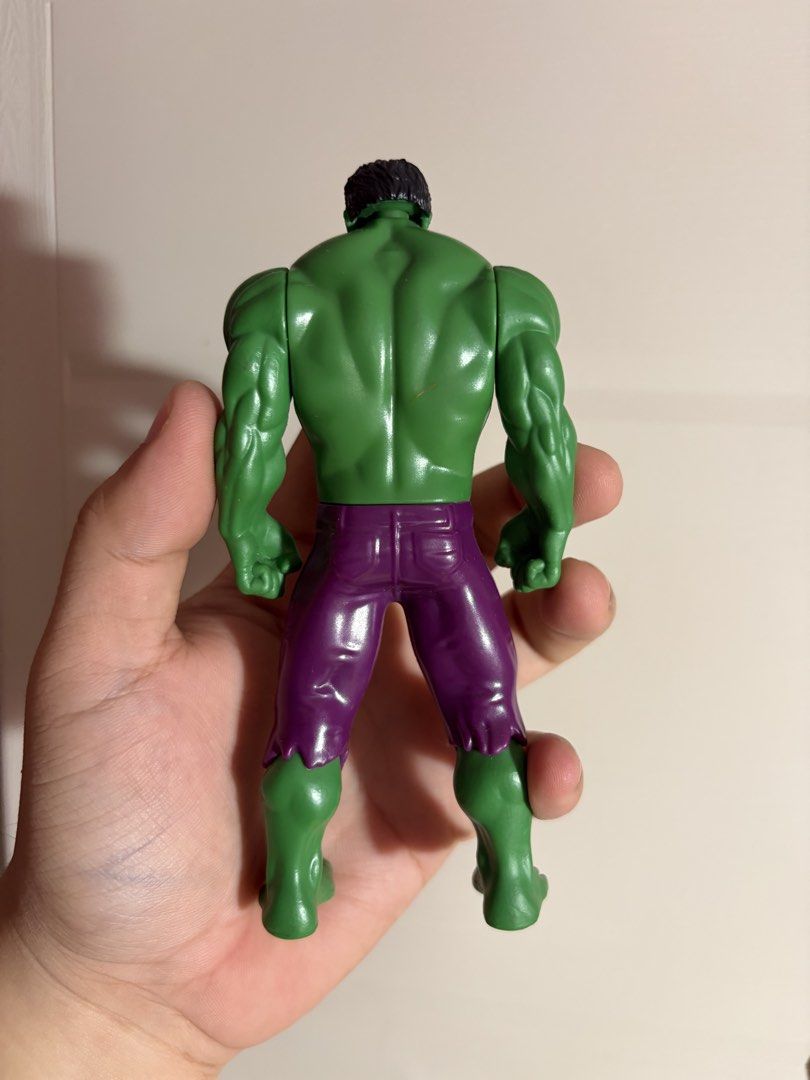 Hasbro Marvel Hulk Action Figure 2015 (Category: Action & Battle Toys) located in Plaridel. Submitted by moddedjarvis (Listing ID 1465171011, Image 2). Description: - Brand: Hasbro - Year: 2015 - Character: Green Hulk in classic ripped purple pants - Condition: Excellent, with copyright stamp on foot, clean paint on hair, eyes, and muscles, and no major scuffs - Stability: Stands up fine on its own - Perfect for Marvel collectors and fans.
