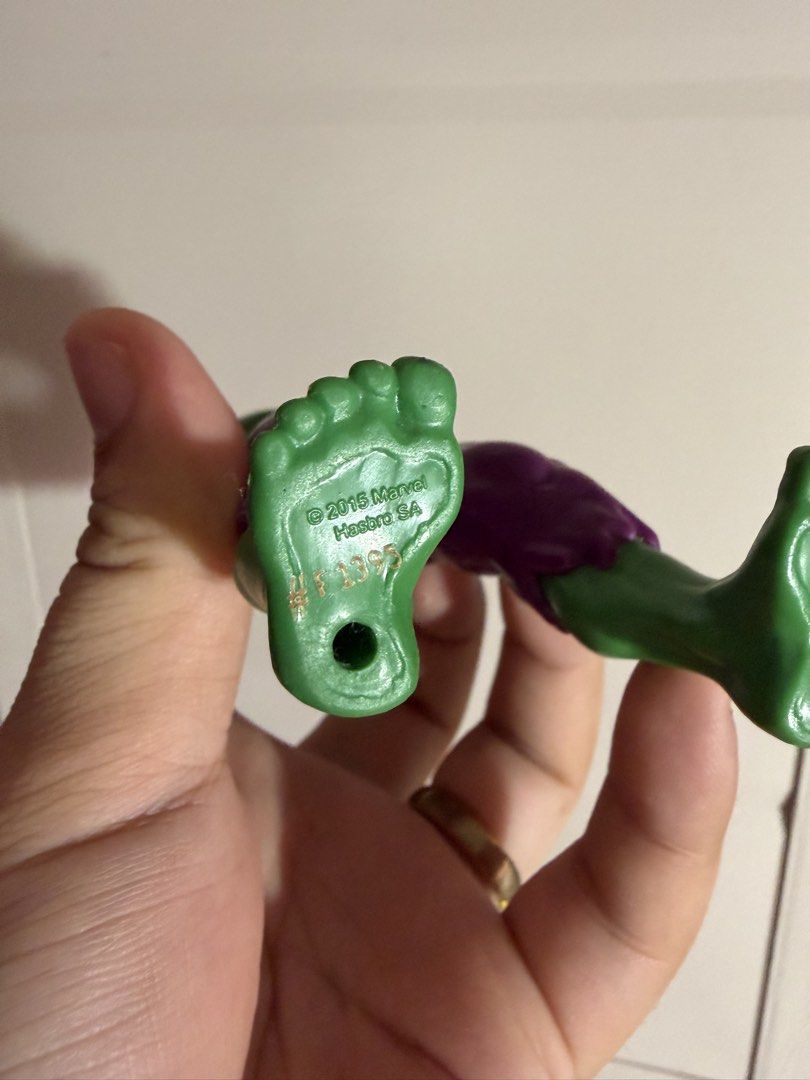 Hasbro Marvel Hulk Action Figure 2015 (Category: Action & Battle Toys) located in Plaridel. Submitted by moddedjarvis (Listing ID 1465171011, Image 3). Description: - Brand: Hasbro - Year: 2015 - Character: Green Hulk in classic ripped purple pants - Condition: Excellent, with copyright stamp on foot, clean paint on hair, eyes, and muscles, and no major scuffs - Stability: Stands up fine on its own - Perfect for Marvel collectors and fans.