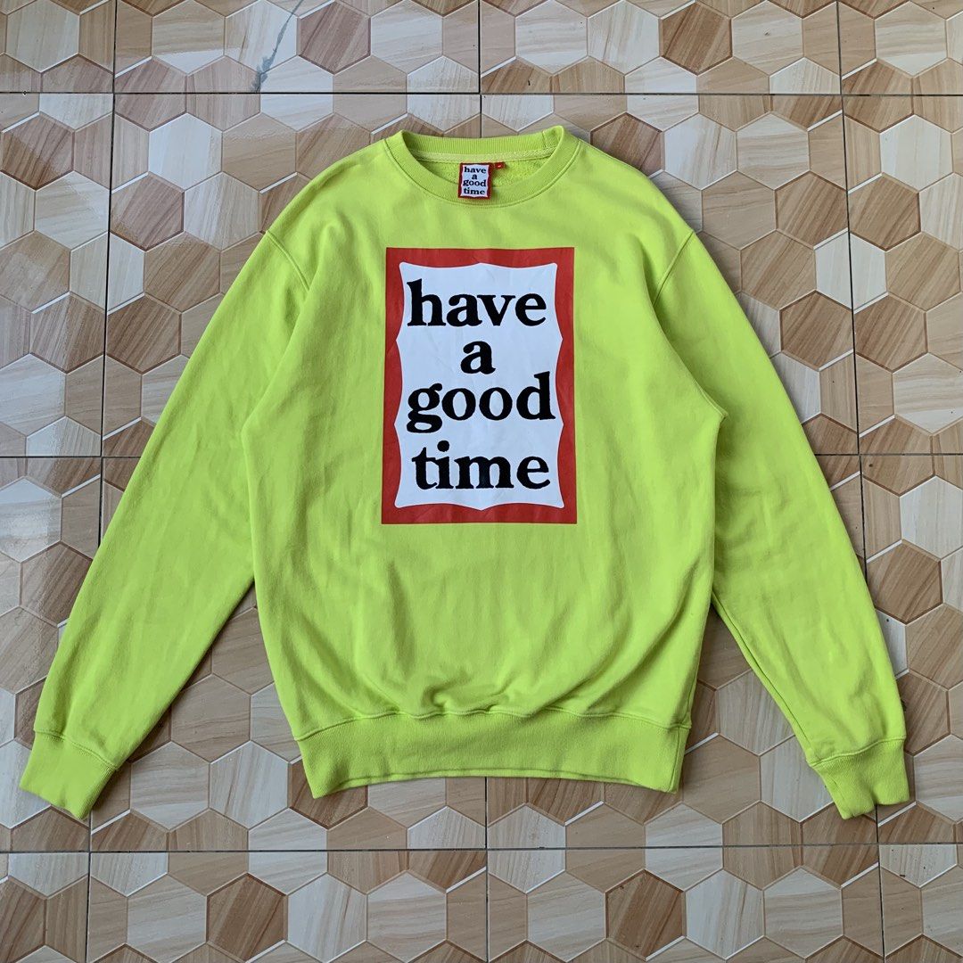 Have A Good Time Crewneck❗️ (Category: Coats, Jackets and Outerwear) located in Cebu City. Submitted by darrylopon12219 (Listing ID 1465264848, Image 1). Description: Orig💯 As New Condition No Issue Size Medium Color Rate:9.9/10 Dimes:W20.5 L27 -Need Wash 📍 CONSOLACION, CEBU ‎🚚 ship via J&T ‎DM NOW📩.