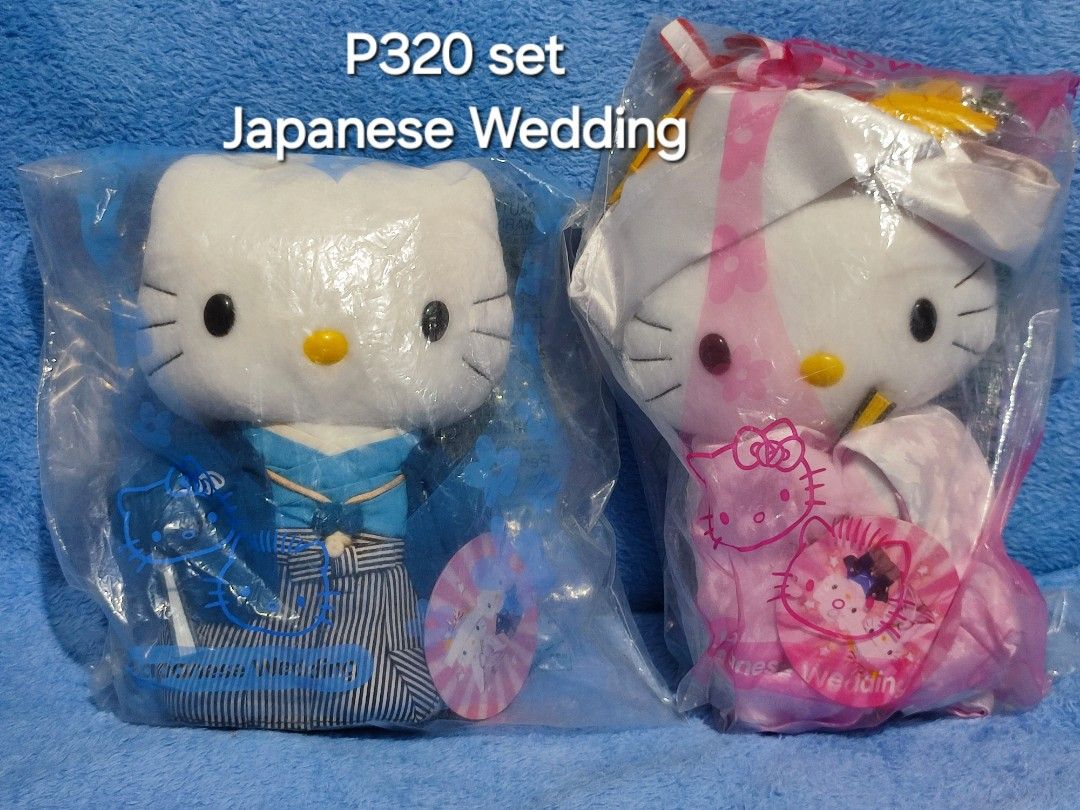 Hello Kitty & Dear Daniel Wedding Plush Toy Sets (Category: Plushies & Soft Toys) located in Baguio. Submitted by abigailmyra (Listing ID 1465373235, Image 2). Description: - Hello Kitty & Dear Daniel wedding plush set representing 5 diverse cultures - Includes Japanese Wedding, Tuxedo & Gown, Malay Wedding, Chinese Wedding, and Korean Wedding (SOLD)pairs - Features traditional outfits with intricate embroidery and detailed accessories - Conditio