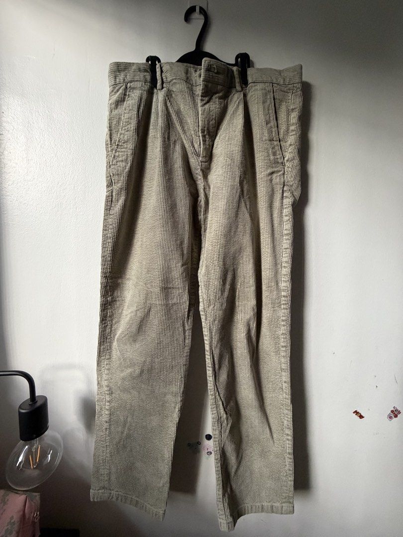 H&M Cotton Pants (Category: Trousers) located in Las Pinas. Submitted by bibliomomma (Listing ID 1465232620, Image 1). Description: H&M cotton pants in a neutral beige/cream color. Made from a lightweight, textured cotton fabric with a relaxed straight leg fit. Easy to style for casual or smart casual looks and pairs well with different tops and shoes. Preloved and in excellent condition with no major flaws Waist when laid flat 17 inches Length 3