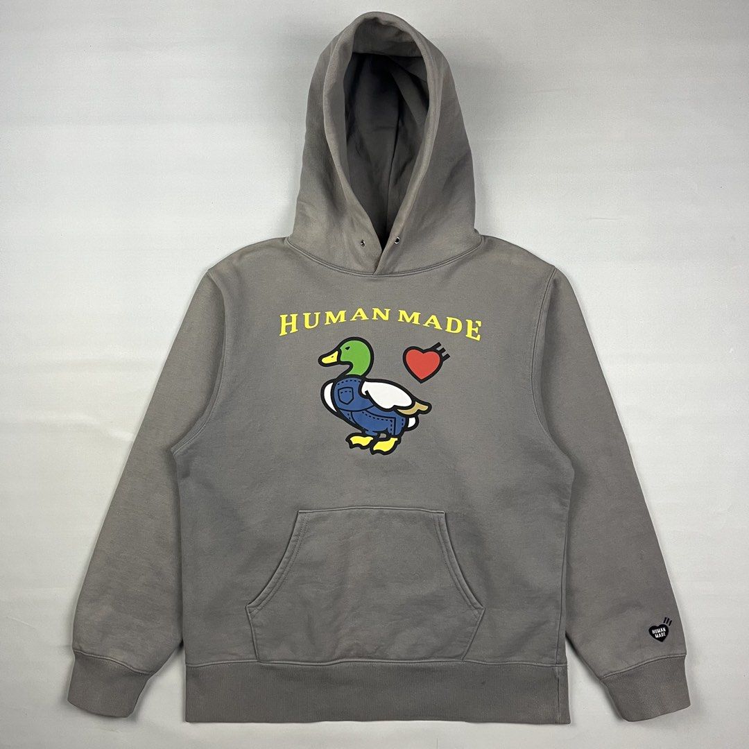 Human Made Duck Hoodie (Category: Hoodies) located in Puerto Princesa. Submitted by paradise5300 (Listing ID 1465234627, Image 1). Description: Human Made Duck Hoodie Tagged Size: Medium Dimensions Inches length: 27 Inches width: 22 Condition: Very good Color rate: 9 Flaws: Sun fade 3,499 shipping fee is not yet included. .