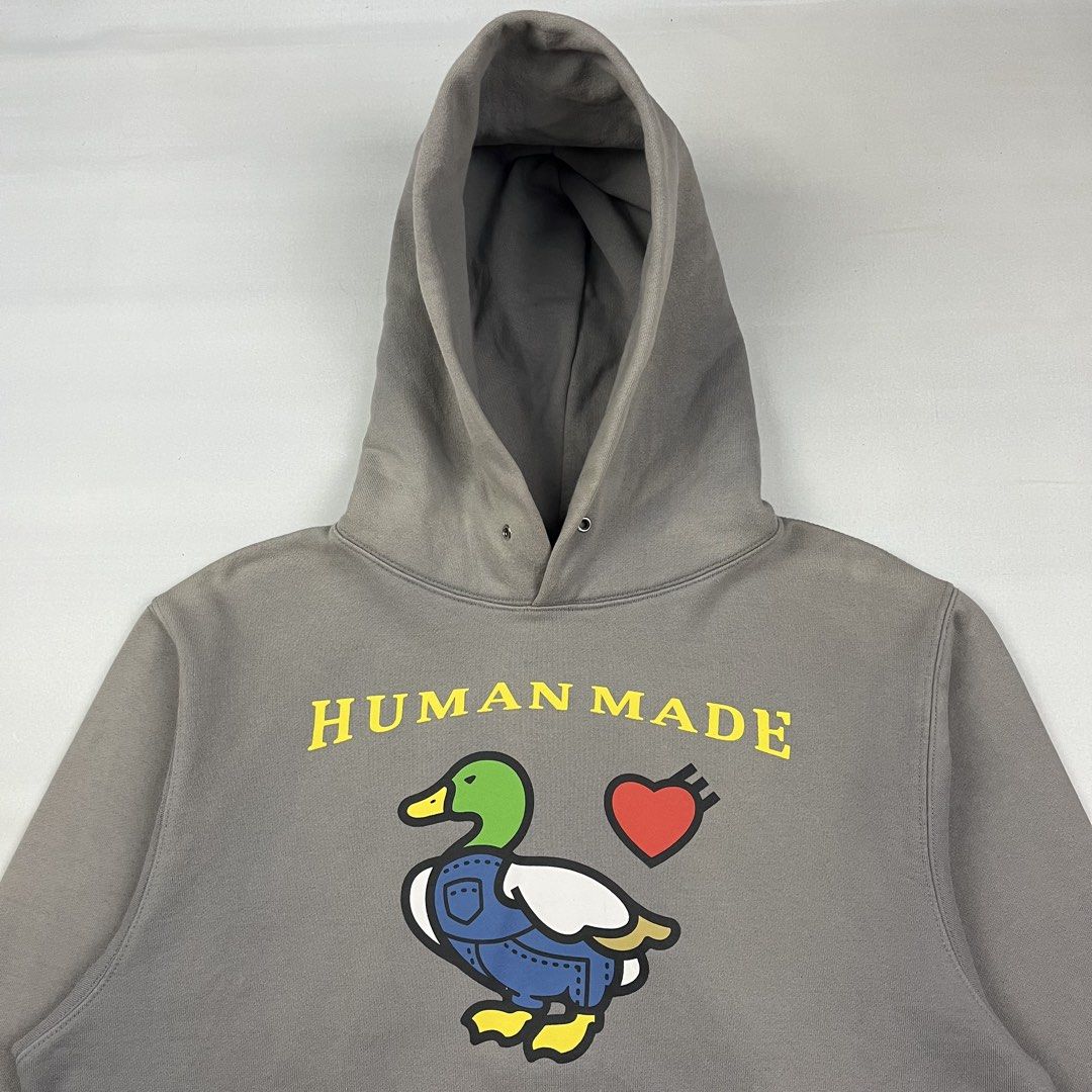 Human Made Duck Hoodie (Category: Hoodies) located in Puerto Princesa. Submitted by paradise5300 (Listing ID 1465234627, Image 3). Description: Human Made Duck Hoodie Tagged Size: Medium Dimensions Inches length: 27 Inches width: 22 Condition: Very good Color rate: 9 Flaws: Sun fade 3,499 shipping fee is not yet included. .