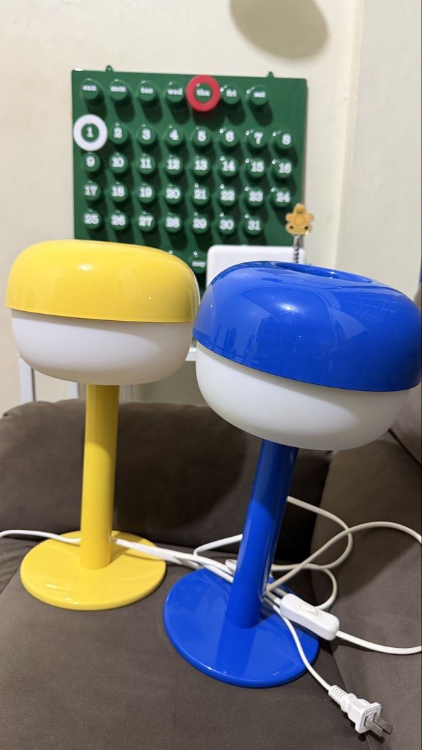 ikea lamps (Category: Lighting) located in Makati City. Submitted by jca2025 (Listing ID 1465299970, Image 1). Description: ikea blasverk blue lamp 1100 ikea blasberk yellow lamp 1000 ikea grejsimoj lamp 1100 looks and feels new no more boxes bulbs and batteries included - Tested and 100% working condition - Perfect accent pieces for bedrooms, kids' rooms, or creative workspaces - RUSH shipping available via grab or lalamove/ Meet-ups can be arra