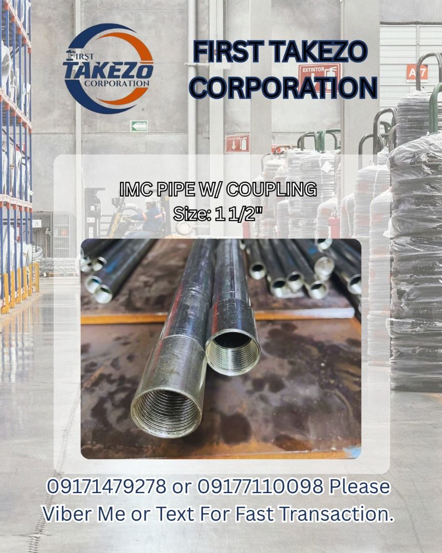 IMC PIPE W/ COUPLING Size: 11/2" (Category: Everything Else Others) located in Manila. Submitted by joeyroque09 (Listing ID 1465178582, Image 1). Description: IMC PIPE W/ COUPLING Size: 11/2".