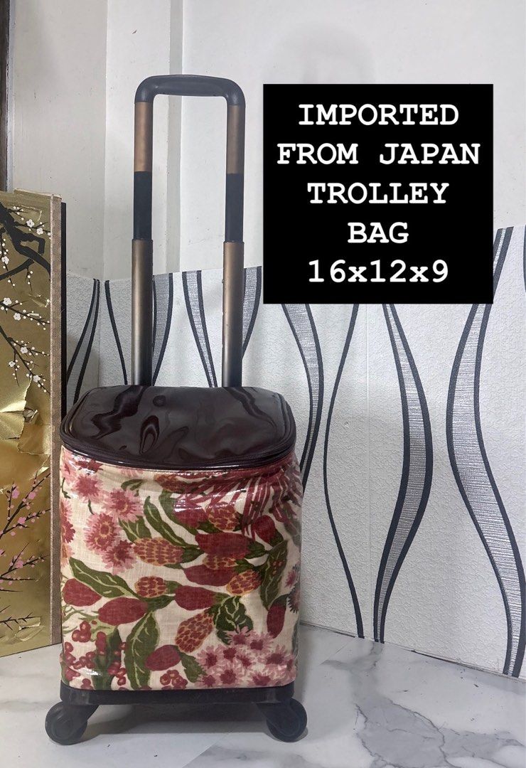IMPORTED FROM JAPAN TROLLEY BAG (Category: Luggage) located in Valenzuela. Submitted by dkjapansurplus (Listing ID 1465194016, Image 1). Description: 🇯🇵IMPORTED FROM JAPAN TROLLEY BAG 🎯 SMOOTH 360 WHEELS ROTATION 🎯 PUSH HANDLE TROLLEY 🎯 POLYESTER/ LEATHER CASE 🎯 BACK POCKET 🎯 LIGHTWEIGHT NO ISSUE.. MINIMAL MARK OF USAGE ONLY‼️ .