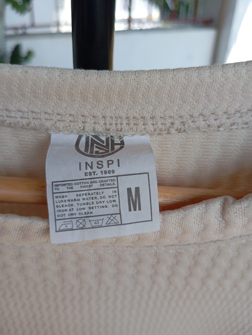 Inspi Cream Longsleeves (Category: Sleep and Loungewear) located in Mangaldan. Submitted by ig_thriftnidrei (Listing ID 1465220981, Image 2). Description: w: 21 in l: 26 in 10/10 condi rtw.