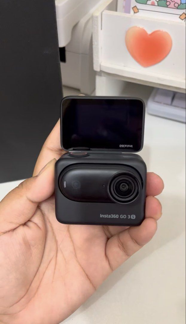 Insta360 GO 3S Action Camera (Category: Video Cameras) located in Cainta. Submitted by maxievillaret (Listing ID 1465204163, Image 1). Description: - Model: Insta360 GO 3S Action Camera (Black) 128gb - Includes Action Pod with flip-up screen and all accessories - Ultra-portable, pocket-sized design - Shoots crisp POV footage and ideal for daily vlogging - Smooth stabilization without the hassle - Condition: Clean unit, works great rfs: rarely use