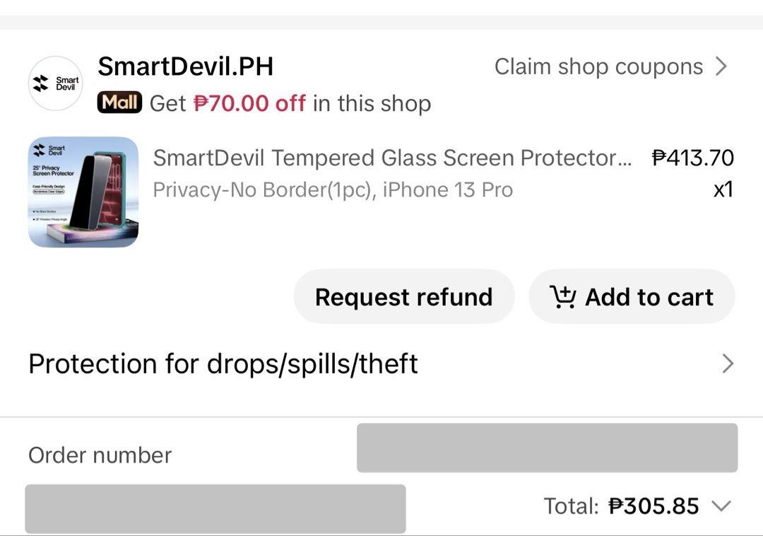 Iphone 13 pro - Privacy Tempered Glass (Category: Other Mobile & Gadget Accessories) located in Manila. Submitted by lissie.mnl (Listing ID 1465213421, Image 3). Description: - Wrong model selected - Privacy tempered glass - Kunin nyo na asap please.