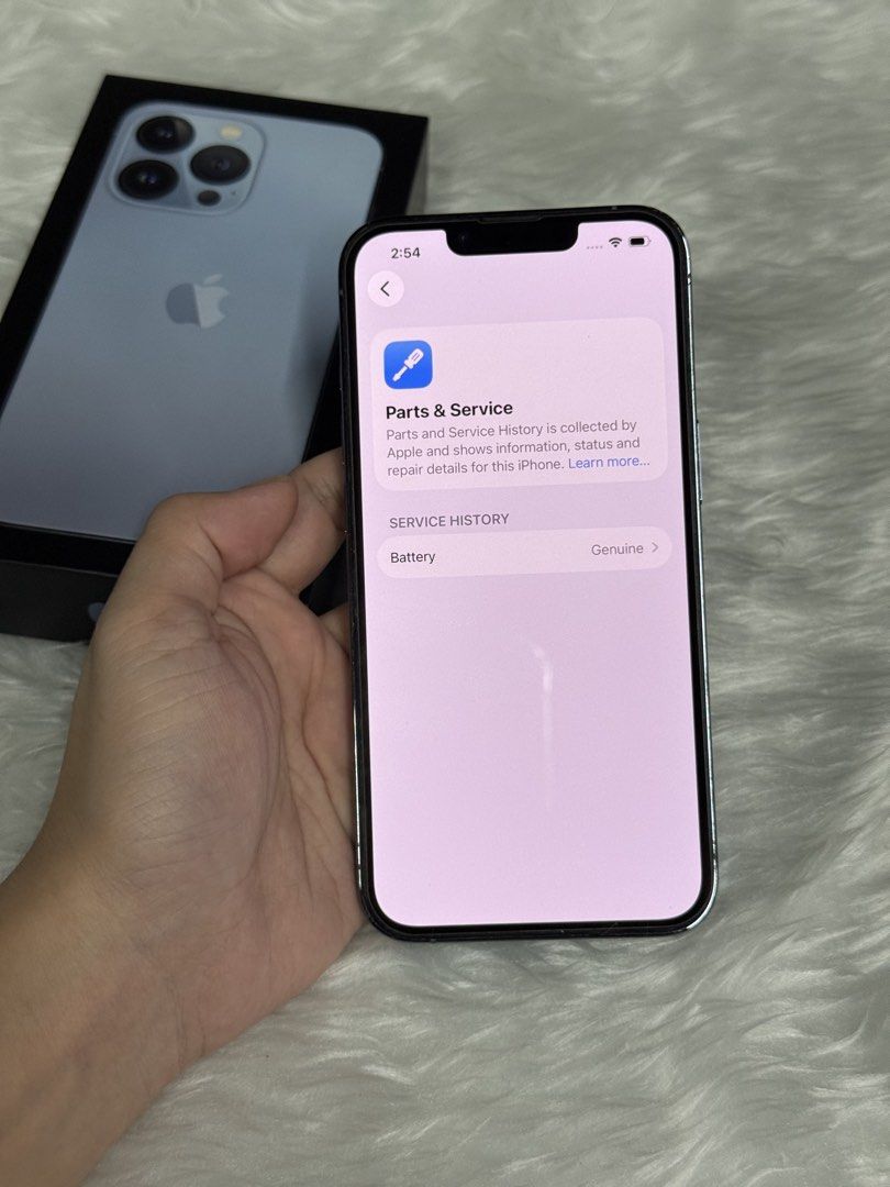 Iphone 13 Pro (NOT PROMAX) (Category: iPhone 13 Series) located in Manila. Submitted by somi999 (Listing ID 1465271233, Image 3). Description: Iphone 13 Pro (NOT PROMAX) 128GB FU Sierra Blue with original box, tempered glass, case 100% Battery Health | Replaced batt genuine No sim restrictions with signs of usage normal for 2nd hand phone +extra tempered glass and phone cases ₱20,000 FIXED rfs: upgrade Location: SM San Lazaro, Manila Open for mee