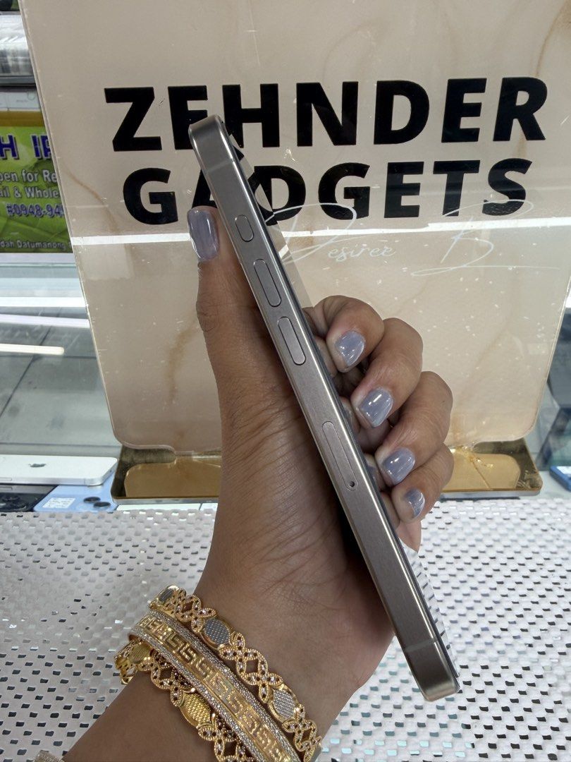 iPhone 15 PRO 256GB SMARTLOCKED (NTC APPROVED) (Category: iPhone 15 Series) located in San Juan City. Submitted by desireebayal96 (Listing ID 1465245031, Image 2). Description: iPhone 15 PRO (NATURAL TITANIUM) * 256GB * SMARTLOCKED * NTC APPROVED * 93% BH (ORIGINAL NOT BOOSTED CAN CHECK 3UTOOLS) * 97% SMOOTH * NO ISSUE * NO HISTORY OF REPAIR * NO ICLOUD ISSUE * NOT REFURBISHED * FACE ID & TRUETONE WORKING * WITH TYPE-C CORD OPEN FOR COD SAME DAY 