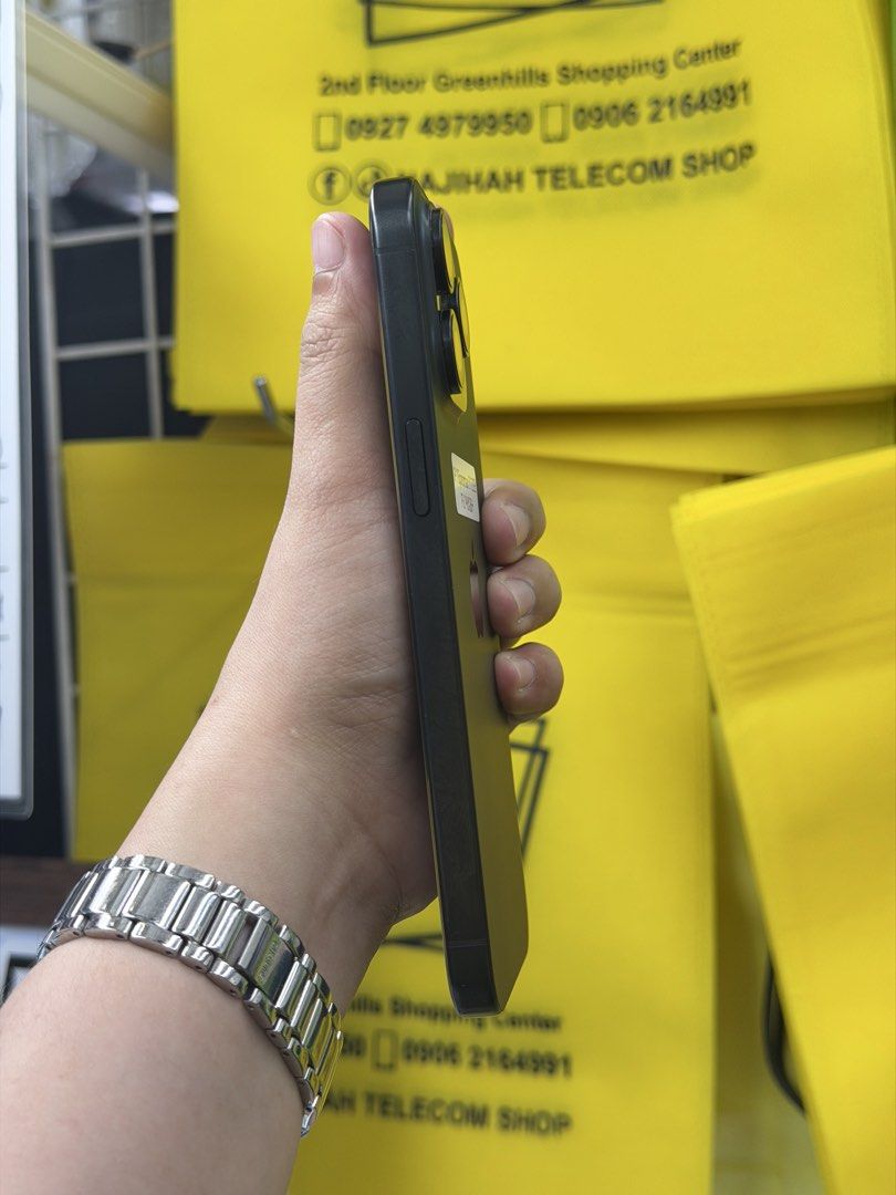 Iphone 15 Promax 512GB 96BH NTC approved openline no issues (Category: iPhone 15 Series) located in San Juan City. Submitted by najihahtelecomshop2018 (Listing ID 1465202280, Image 2). Description: Legit Store | Original unit FOR SALE | TRADE / SWAP ▫️INSTALLMENT thru: 🔸Credit Card (straight / installment) 🔸Ggives / Gcredit + 6% interest 🔸Spay Later + 6% interest (RFS: Buy and Sell any kinds of Gadgets) Description: iPhone 15 Promax 512GB ( ot