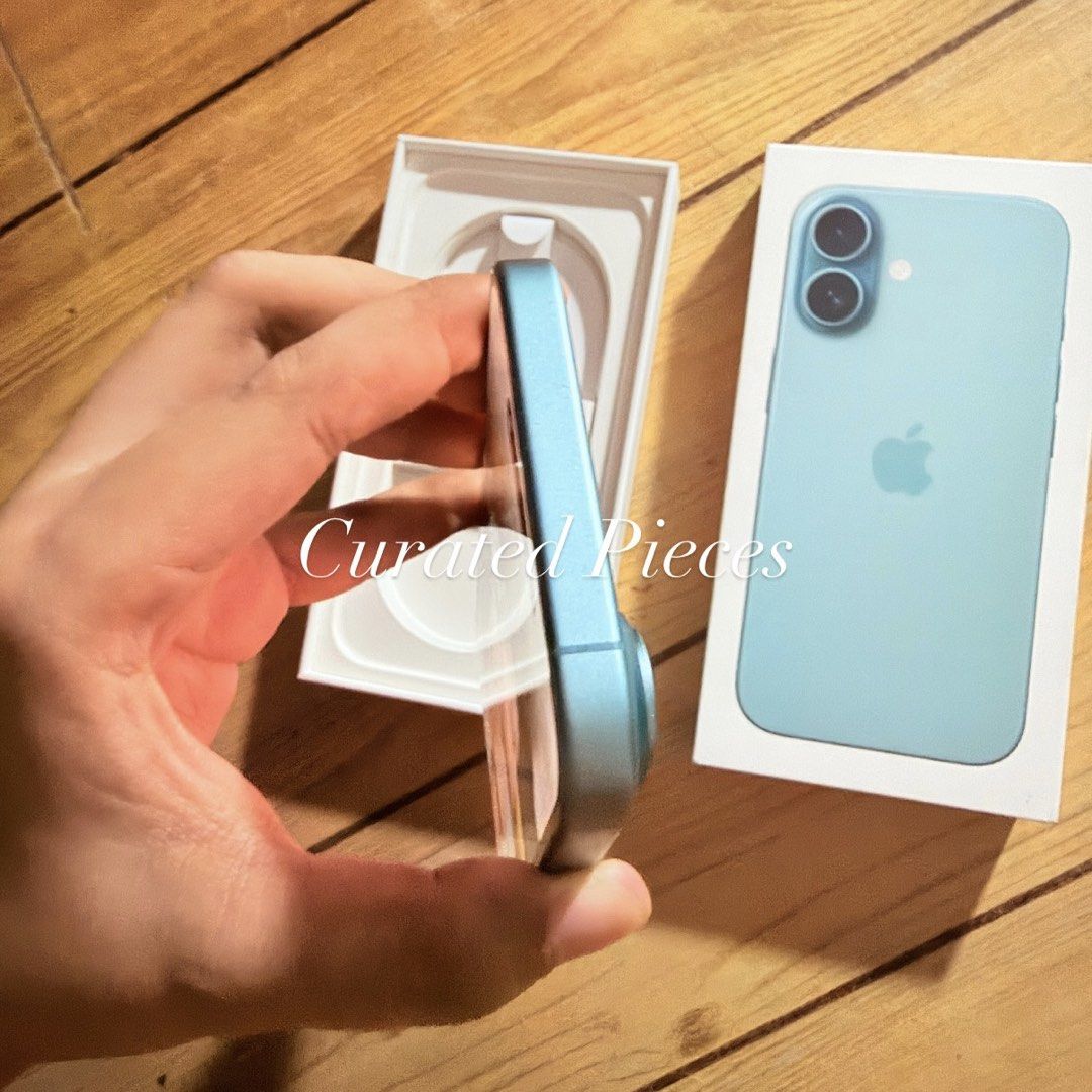 IPhone 16 (Category: iPhone 16 Series) located in Manila. Submitted by aphrxdite_ (Listing ID 1465208774, Image 2). Description: iPhone 16 128 GB | Teal | iOS 18 ✅ No issue ✅ No history of repair ✅ No sim restriction | Nano and e-sim ZP/A variant Tempered glass and case since day 1 Lady owned 90% BH | 727 CC Minimal dents due to case 1st owner Inclusions: Box (same IMEI) and unit only RFS: Upgrade Meet-up: SM San Lazaro.
