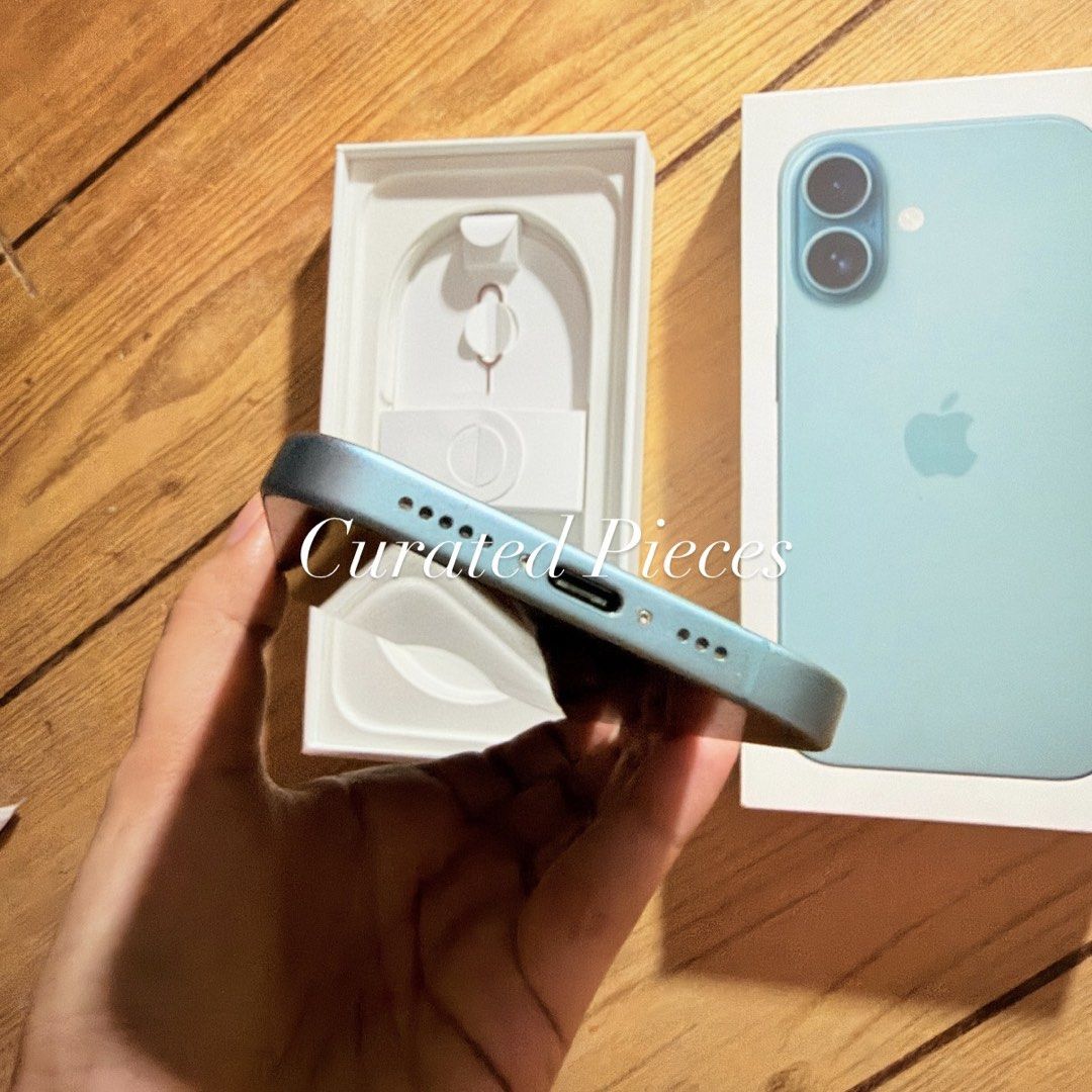IPhone 16 (Category: iPhone 16 Series) located in Manila. Submitted by aphrxdite_ (Listing ID 1465208774, Image 3). Description: iPhone 16 128 GB | Teal | iOS 18 ✅ No issue ✅ No history of repair ✅ No sim restriction | Nano and e-sim ZP/A variant Tempered glass and case since day 1 Lady owned 90% BH | 727 CC Minimal dents due to case 1st owner Inclusions: Box (same IMEI) and unit only RFS: Upgrade Meet-up: SM San Lazaro.