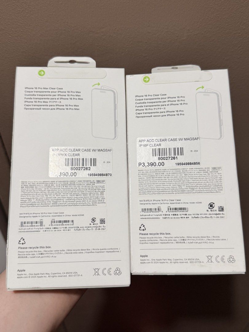 IPHONE 16 PRO MAX & PRO APPLE CLEAR CASE (Category: Cases & Sleeves) located in Manila. Submitted by mysticocean888 (Listing ID 1465337318, Image 2). Description: iphone 16 pro max & pro clear cases for sale 999 each (brand new & sealed) guaranteed authentic, with receipt limited stocks only same day delivery within metro manila meet ups: sm san lazaro, lucky chinatown, sm manila and nearby areas (w handling fee).