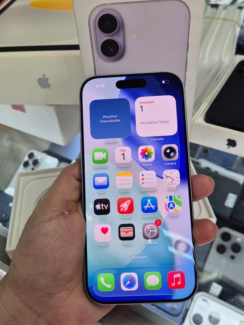 iPHONE 17 256 GB 100% BATT 0cc w/Box (Category: iPhone 17 Series) located in Pasig City. Submitted by chloesgadgetshop (Listing ID 1465296007, Image 3). Description: FOR SALE IPHONE 17 LAVENDER 256 GB OPENLINE (ANYSIM) 100% BATTERY HEALTH 0 CYCLE COUNY ACTIVATED ON AUG 2026 NTC APPROVED ALL WORKING NO HIDDEN ISSUE NO HISTORY OF REPAIR SAME SERIAL BOX ORIGINAL CABLE (NOT USED) PM.