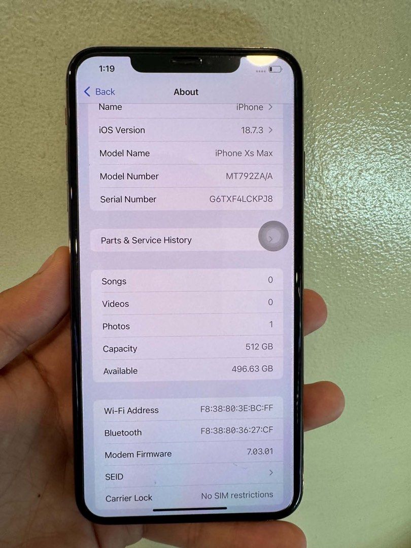 Iphone Xmax 512 gb (Category: iPhone X Series) located in Manila. Submitted by allysa023025488 (Listing ID 1465215689, Image 3). Description: 🍎 FOR SALE: iPhone XMax 512GB — ₱15,000 ONLY! 🔥 📱 512GB Storage (74% battery health) ✨ Very clean & well-maintained ✨ Makinis pa — alagang-alaga ✨ Face ID ✅ ✨ True Tone ✅ ✨ Front & back camera ✅ ✨ Touchscreen & display ✅ ✨ Speaker & microphone ✅ ✨ Wi-Fi / Bluetooth / Cellular ✅ ✨ All functions working ✨ 