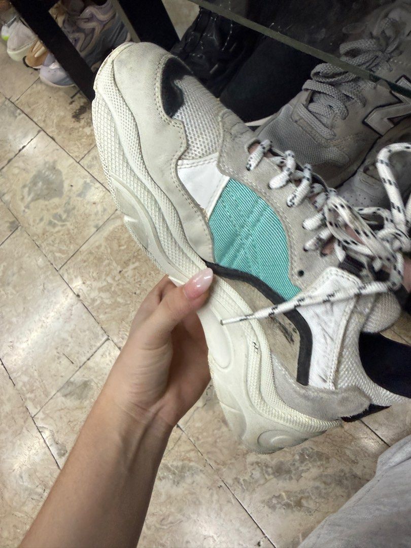 IRO chunky sneakers white grey turquoise size US (Category: Sneakers) located in Abucay. Submitted by fastlion.584bdf (Listing ID 1465360953, Image 1). Description: - Brand: IRO - Style: Chunky sneakers with thick patterned soles and rope laces - Colorway: White, grey, and turquoise with a black heel tab - Materials: Textured mesh and suede panels - Condition: Pre-loved with noticeable scuffs and dirt marks on the upper; structure is solid with p