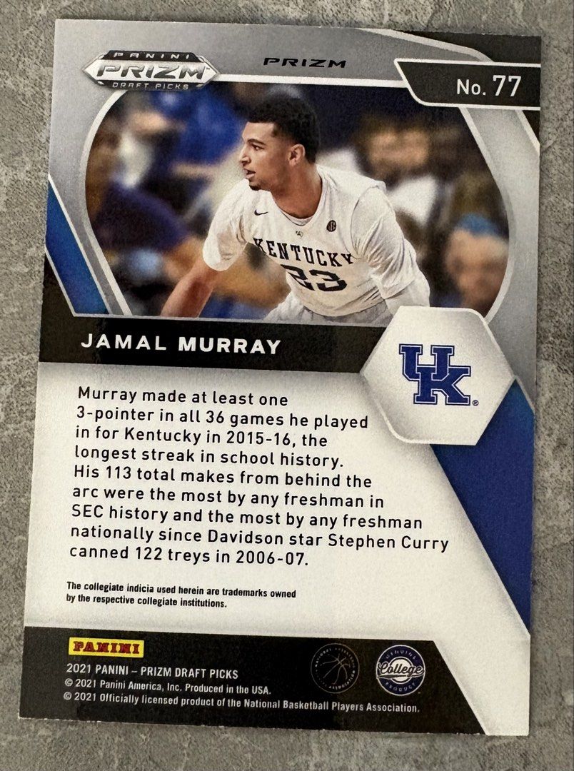 Jamal Murray 77 (Category: Raw Singles) located in Manila. Submitted by steadycards80 (Listing ID 1465182393, Image 2). Description: .