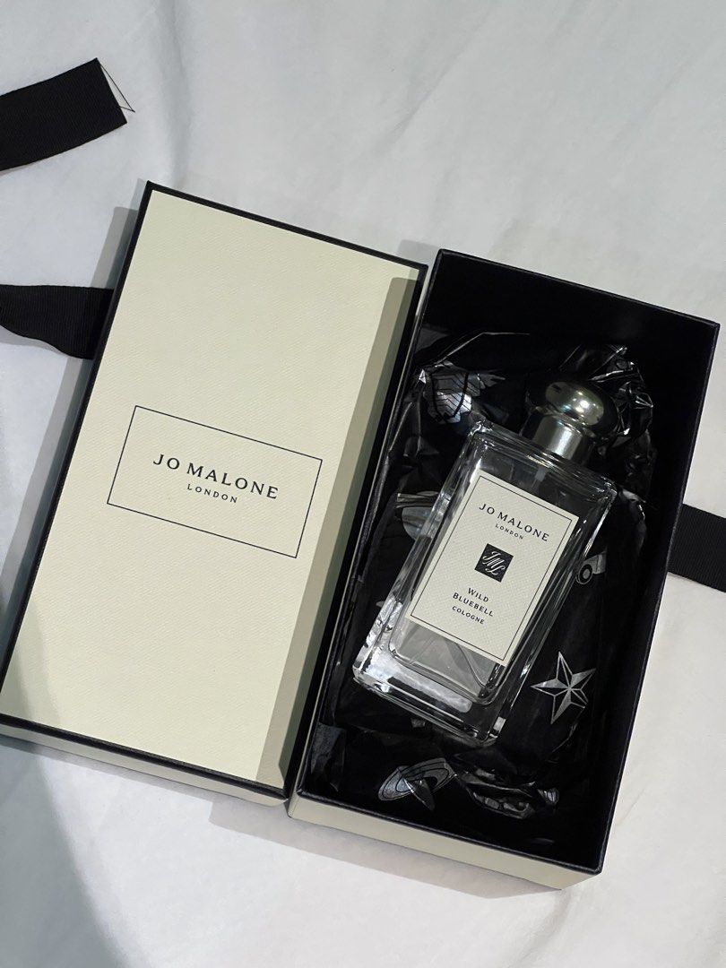Jo Malone London Wild Bluebell (90% Full) — AUTHENTIC (Category: Fragrance & Deodorants) located in Manila. Submitted by ourcotings (Listing ID 1465284108, Image 1). Description: - Brand: Jo Malone London - Fragrance: Wild Bluebell - Size: 100ml - Condition: Condition: 10% used (90% full) - Packaging: Includes original cream and black gift box with signature black grosgrain ribbon - Best for: Daily signature scent RFS: - I’m trying to save up for