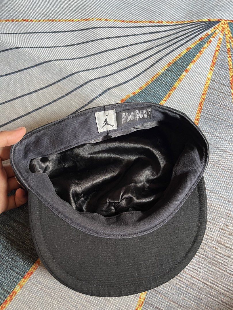 Jordan Black Cadet Hat Cap (Category: Caps & Hats) located in Puerto Princesa. Submitted by dijaydj28 (Listing ID 1465326045, Image 3). Description: - Authentic Black Jordan cadet cap - Embroidered Jumpman logo on the front - Jordan text on a rubber badge at the back - Satin-like inner lining with original tags intact - Classic military style with a short brim.