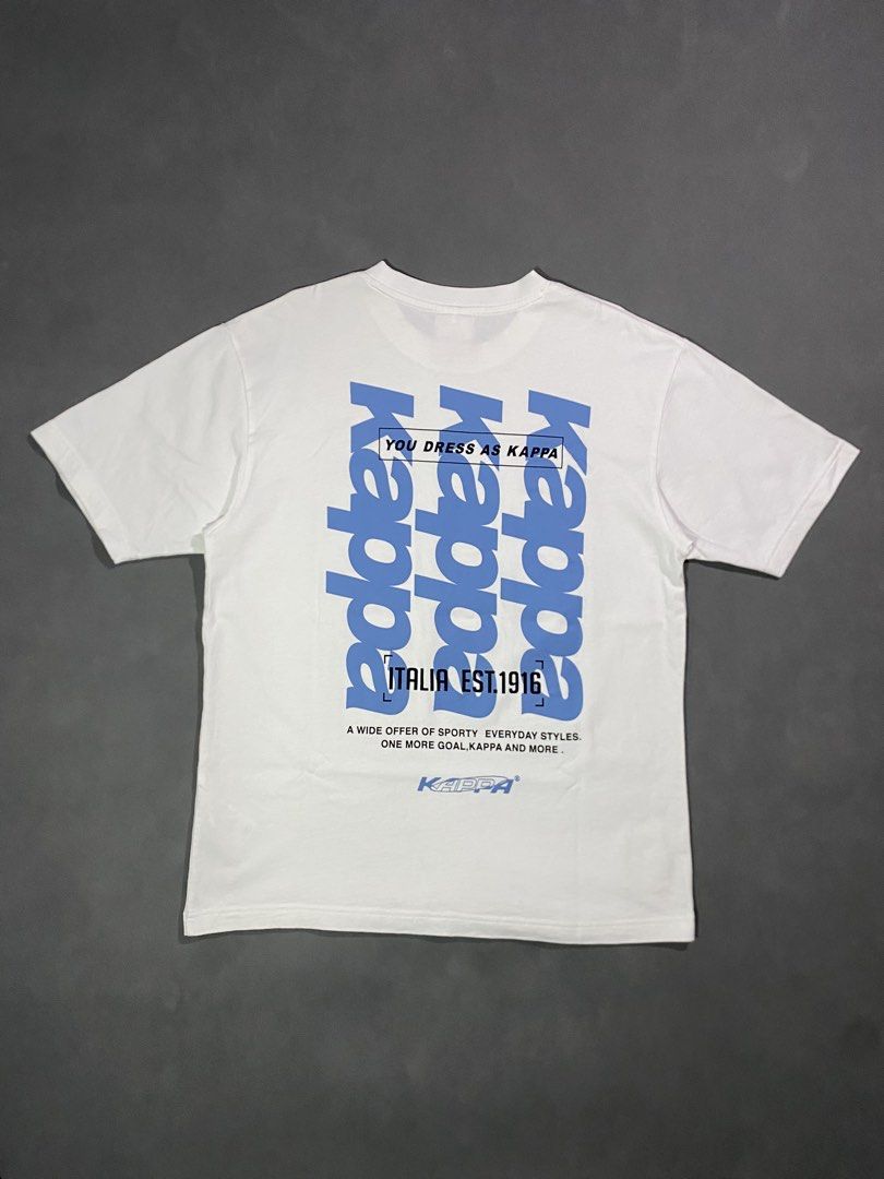KAPPA T SHIRT (Category: Tshirts & Polo Shirts ) located in Dumaguete. Submitted by darios_thrift (Listing ID 1465231067, Image 2). Description: KAPPA T SHIRT ₱450 + sf Dimes : 19.5 x 26 Excellent condition ✅ Issue : Need Wash Color rate : 9.5/10 (Color may vary due to lighting).