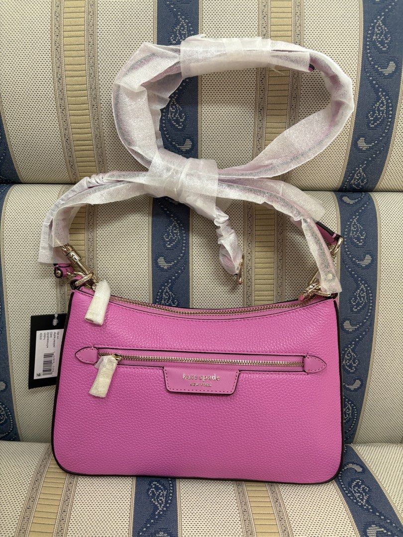 Kate Spade Hudson Pebbled Leather Shoulder Bag Echinacea (Category: Shoulder Bags) located in Pasig City. Submitted by allsalecad (Listing ID 1465174886, Image 1). Description: - Brand: Kate Spade - Model: KF859 - Color: Echinacea (Bright Pink) - Material: Pebbled Leather - Hardware: Gold-tone - Condition: Brand new with original tags (Retail USD $248) - Features: Front zip pocket with metal logo plaque, secure top zipper closure - Strap: Include