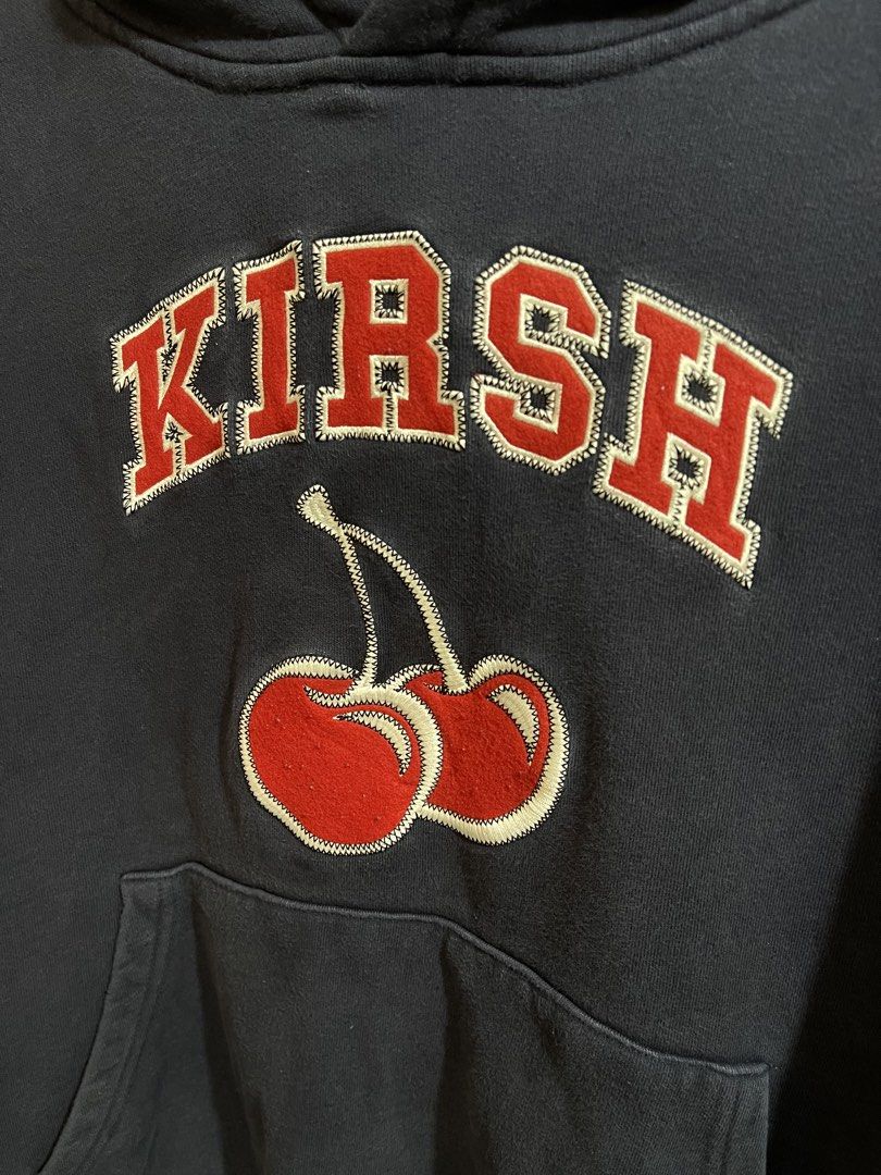 KIRSH Arch Logo Cherry Hoodie (Category: Coats, Jackets and Outerwear) located in Cabuyao City. Submitted by jeirussamson897 (Listing ID 1465239570, Image 3). Description: KIRSH Arch Logo Cherry Hoodie size 1 medium-large fittings 24 width 26 length boxy fit excellent condition missing lace 9/10 349+sf.