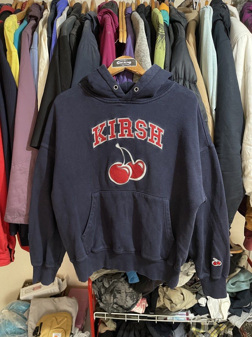 KIRSH Arch Logo Cherry Hoodie (Category: Coats, Jackets and Outerwear) located in Cabuyao City. Submitted by jeirussamson897 (Listing ID 1465239570, Image 2). Description: KIRSH Arch Logo Cherry Hoodie size 1 medium-large fittings 24 width 26 length boxy fit excellent condition missing lace 9/10 349+sf.