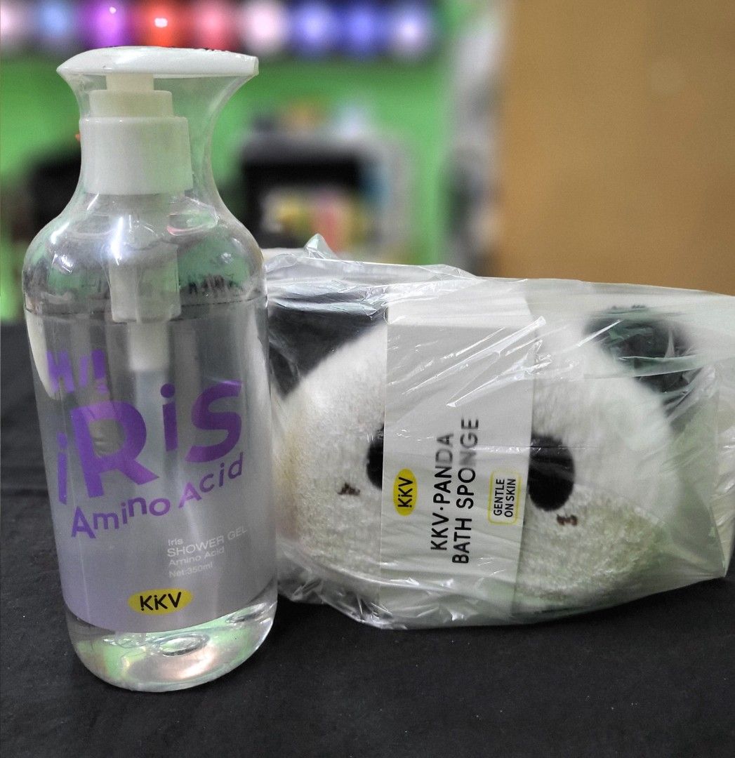KKV Iris Shower Gel 350ml and Panda Bath Sponge Bundle (Category: Bath) located in Manila. Submitted by marson_lagman (Listing ID 1465285746, Image 3). Description: KKV Iris Shower Gel 350ml and Panda Bath Sponge Bundle - Brand new KKV Iris Amino Acid shower gel (350ml in clear pump bottle with purple label) - Includes unopened Dulce Vida panda bath sponge in original packaging - Authentic items bought directly from KKV store - Perfect set for yo