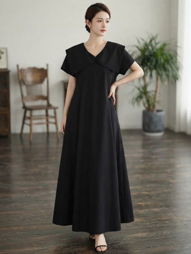 Korean Black Dress (Category: Dresses) located in Santa Cruz. Submitted by deenem (Listing ID 1465221305, Image 1). Description: Bust:19(38) Lenght:49.