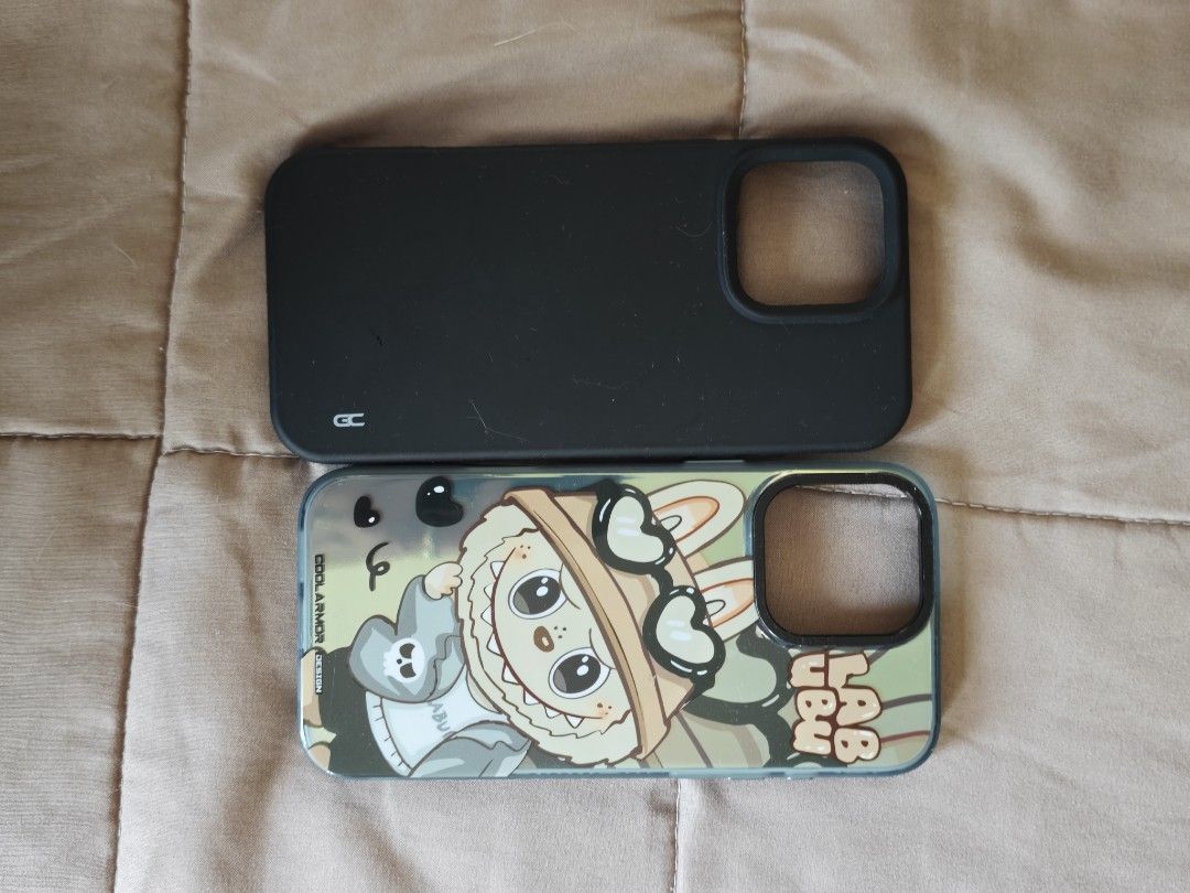 Labubu and grip case -16promax (Category: Cases & Sleeves) located in Caloocan City. Submitted by vic2489 (Listing ID 1465219502, Image 1). Description: - Includes 2 phone cases: 1 Labubu graphic design case and 1 black Coolarmor grip case - Provides good grip and everyday phone protection - Perfect fit with precise camera and button cutouts.