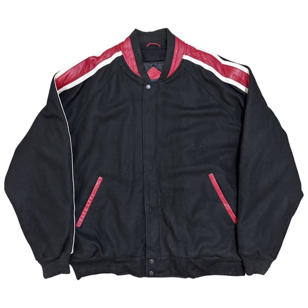 Landmark Wool Varsity Bomber Jacket (Category: Coats, Jackets and Outerwear) located in Dinalupihan. Submitted by brokencasket (Listing ID 1465274547, Image 1). Description: Landmark Wool Varsity Bomber Jacket Size L on tag. Measurements on photo. Model Height 5’8 .